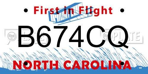 B674CQ North Carolina License Plate