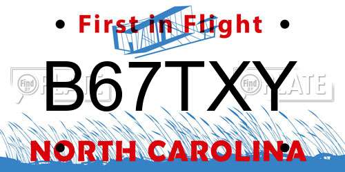 B67TXY North Carolina License Plate