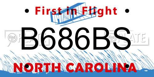 B686BS North Carolina License Plate