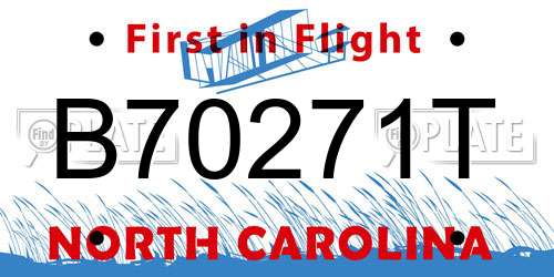 B70271T North Carolina License Plate