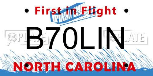 B70LIN North Carolina License Plate