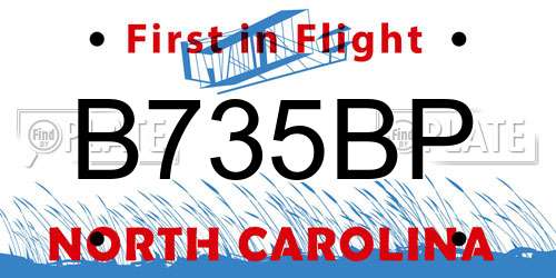 B735BP North Carolina License Plate