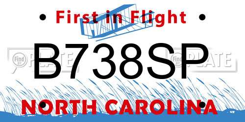 B738SP North Carolina License Plate
