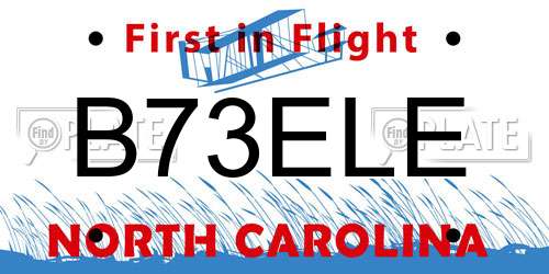 B73ELE North Carolina License Plate