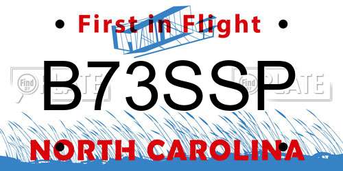 B73SSP North Carolina License Plate