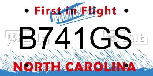 B741GS North Carolina License Plate
