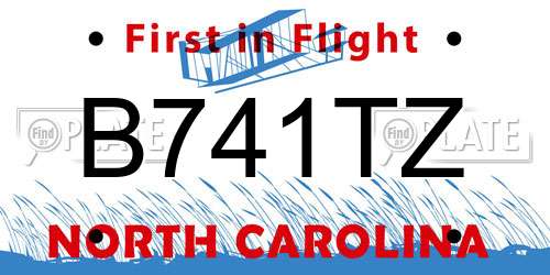 B741TZ North Carolina License Plate