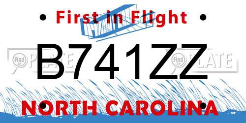 B741ZZ North Carolina License Plate