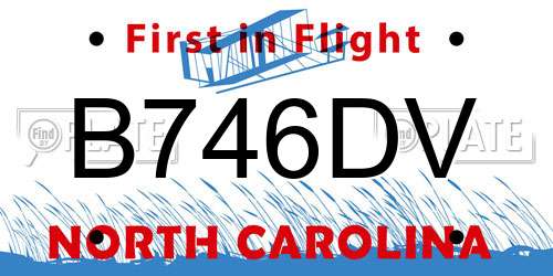 B746DV North Carolina License Plate