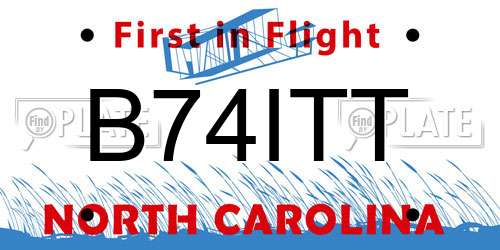 B74ITT North Carolina License Plate