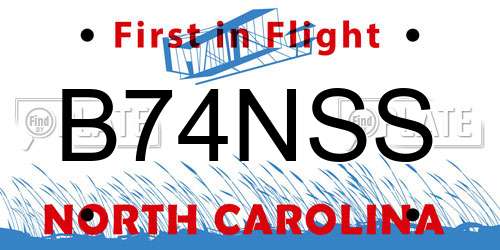 B74NSS North Carolina License Plate
