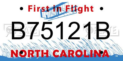 B75121B North Carolina License Plate