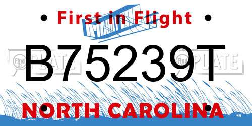 B75239T North Carolina License Plate