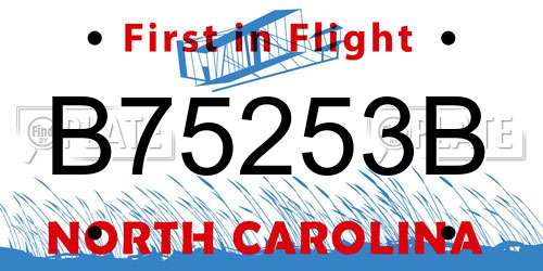 B75253B North Carolina License Plate
