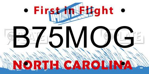 B75MOG North Carolina License Plate