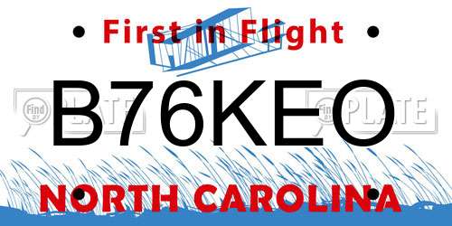 B76KEO North Carolina License Plate