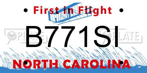 B771SI North Carolina License Plate