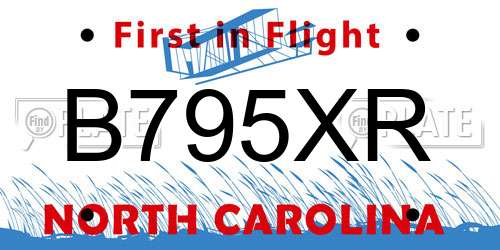 B795XR North Carolina License Plate