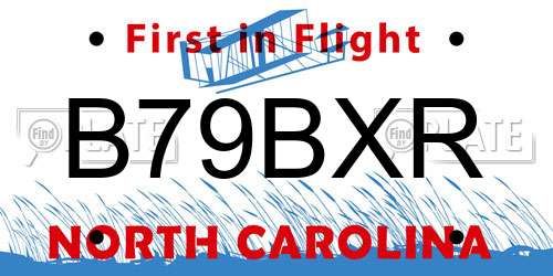 B79BXR North Carolina License Plate