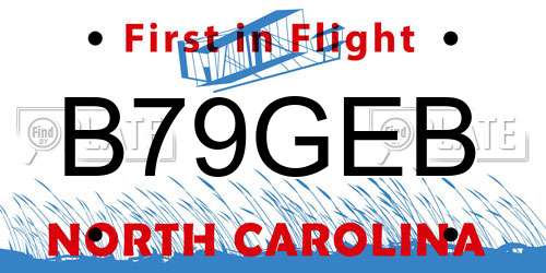 B79GEB North Carolina License Plate