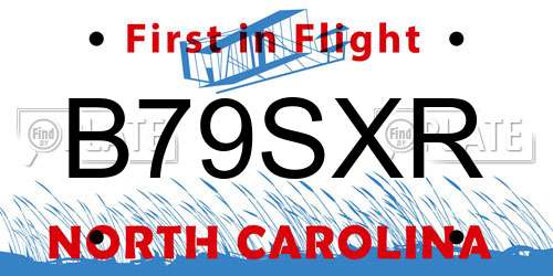 B79SXR North Carolina License Plate
