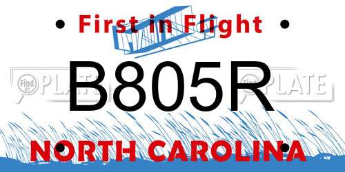 B805R North Carolina License Plate