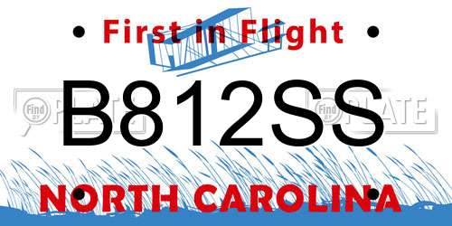 B812SS North Carolina License Plate