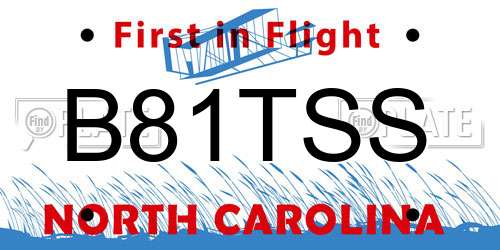 B81TSS North Carolina License Plate