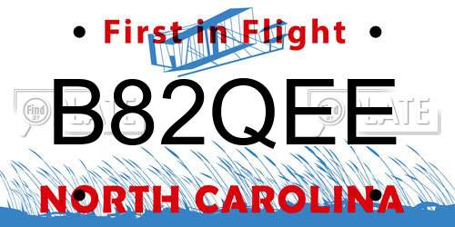 B82QEE North Carolina License Plate