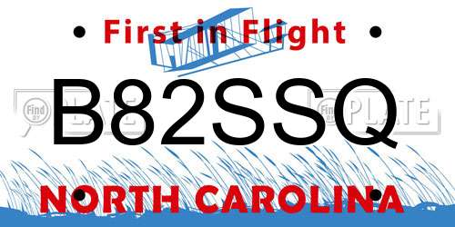 B82SSQ North Carolina License Plate
