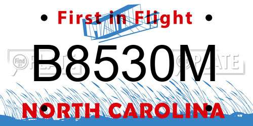 B8530M North Carolina License Plate