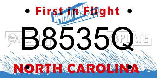 B8535Q North Carolina License Plate