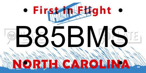 B85BMS North Carolina License Plate
