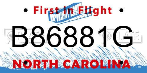 B86881G North Carolina License Plate