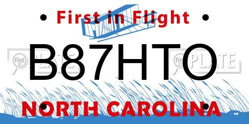 B87HTO North Carolina License Plate