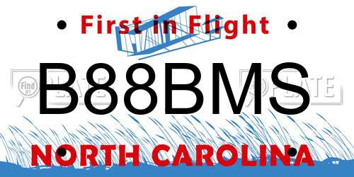 B88BMS North Carolina License Plate