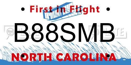 B88SMB North Carolina License Plate