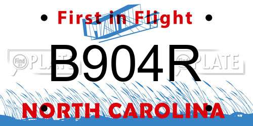 B904R North Carolina License Plate