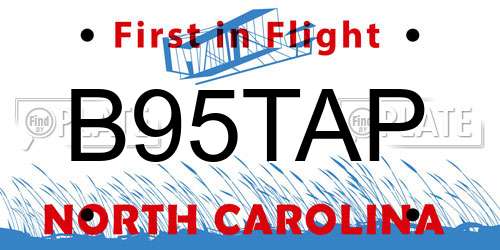 B95TAP North Carolina License Plate