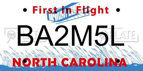 BA2M5L North Carolina License Plate