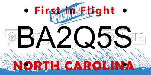 BA2Q5S North Carolina License Plate