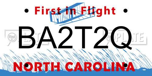 BA2T2Q North Carolina License Plate