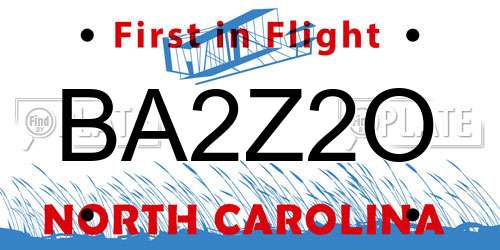 BA2Z2O North Carolina License Plate
