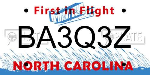 BA3Q3Z North Carolina License Plate