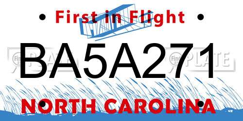BA5A271 North Carolina License Plate