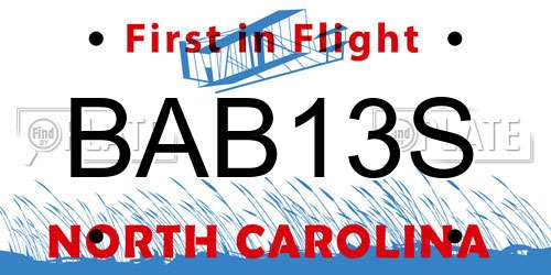 BAB13S North Carolina License Plate