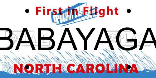 BABAYAGA North Carolina License Plate