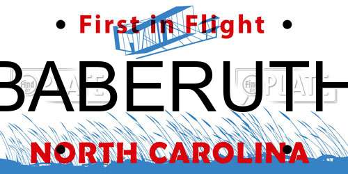 BABERUTH North Carolina License Plate