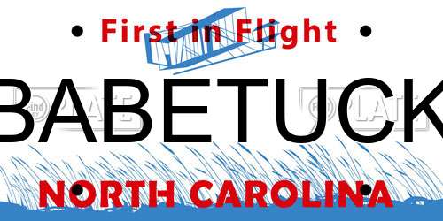 BABETUCK North Carolina License Plate
