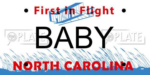 BABY North Carolina License Plate